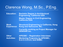 Clarence Wong, M.Sc., P.Eng.