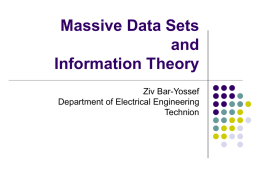 Massive Data Sets and Information Theory