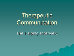 Therapeutic communication