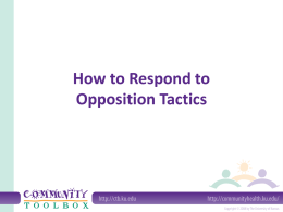 How to Respond to Opposition Tactics