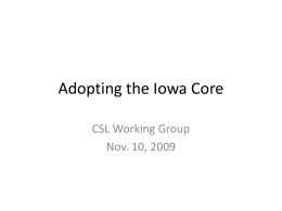 Adopting the Iowa Core