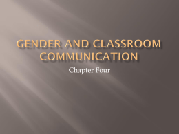 Gender and Classroom Communication