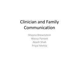 Clinician and Family Communication