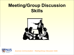 Meeting/Group Discussion Skills
