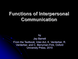 Functions of Interpersonal Communication