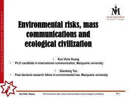 Environmental risks, mass communications and ecological civilization
