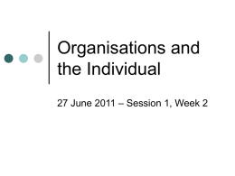 270611_Organisations and the Individual