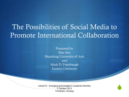 The Possibilities of Social Media to Promote International