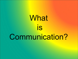 Chapter 1: Communication Overview