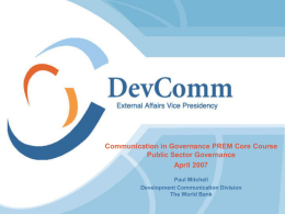 Communication in Governance PREM Core Course