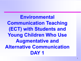 Environmental Communication Teaching (ECT) with Students Who