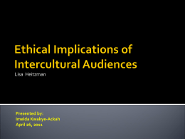 Oral Presentation: Ethical Implications of Intercultural