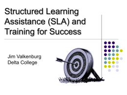 Structured Learning Assistance (SLA) - WikiTutor