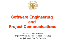 Lecture 2: Software Engineering and Project Communications