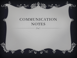 Communication Notes