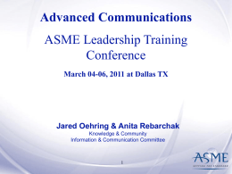 What Does the New ASME Mean to Me? March 4, 2006