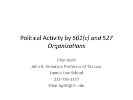 Primer on Political Activity by 501(c)