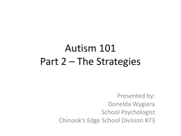 Autism 101 - Part Two - The Strategies