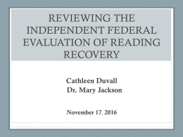 Duvall Reviewing the Indep Fed Eval of RRX
