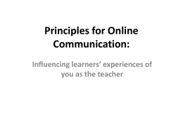 Principles for Online Communicationx
