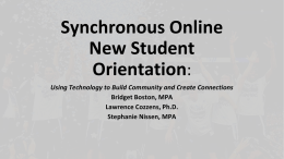 Synchronous Online New Student Orientation