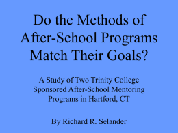 SelanderR AfterschoolProg - Trinity College Digital Repository