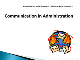Communications in Admin