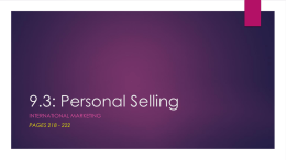 9.3: Personal Selling