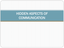 hidden aspects of communication - UPM EduTrain Interactive Learning