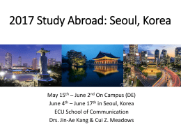 2017 Study Abroad Seoul, Korea