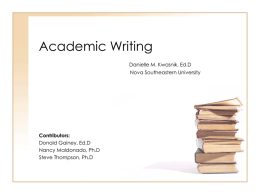 Academic Writing - Nova Southeastern University