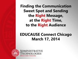 Finding the Communication Sweet Spot and Sending the Right