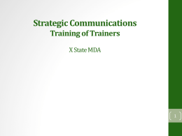 Strategic Communications Training of Trainers