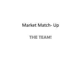 Market Match- Up - Graduate Institute of International and