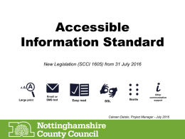 AIS PowerPoint for Providers - Nottinghamshire County Council
