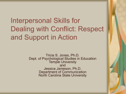 Interpersonal Skills for Dealing with Conflict