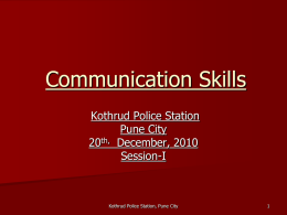 Communication Skills - Kothrud Police, Pune