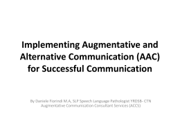 (AAC) for Successful Communication