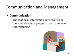 Communication and Management