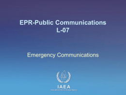 Emergency Communications - IAEA Publications