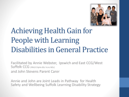 Achieving Health Gain for People with Learning Disabilities