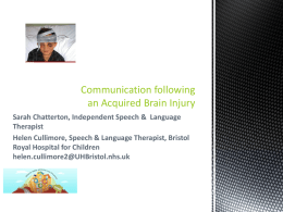 Communication following an Acquired Brain Injury