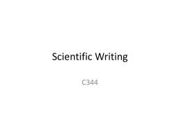 Scientific Writing - Chemistry Courses