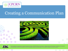 Developing a Communication Plan