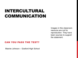 Intercultural communication - Society and Culture Association