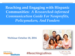 Reaching and Engaging with Hispanic Communities