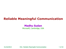 Reliable Meaningful Communication