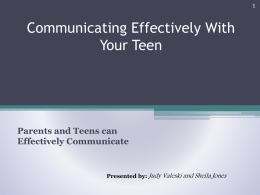 Communicating Effectively With Your Teen