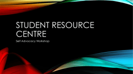 Student Resource Centre - Student Counselling Centre