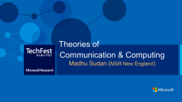Communication and Computing